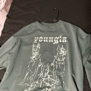 YoungLA Teal Dogs Longsleeve (Size XL)